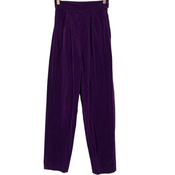 Vintage 80s High waist Velvet Pants Size S/M - Picture 1 of 7